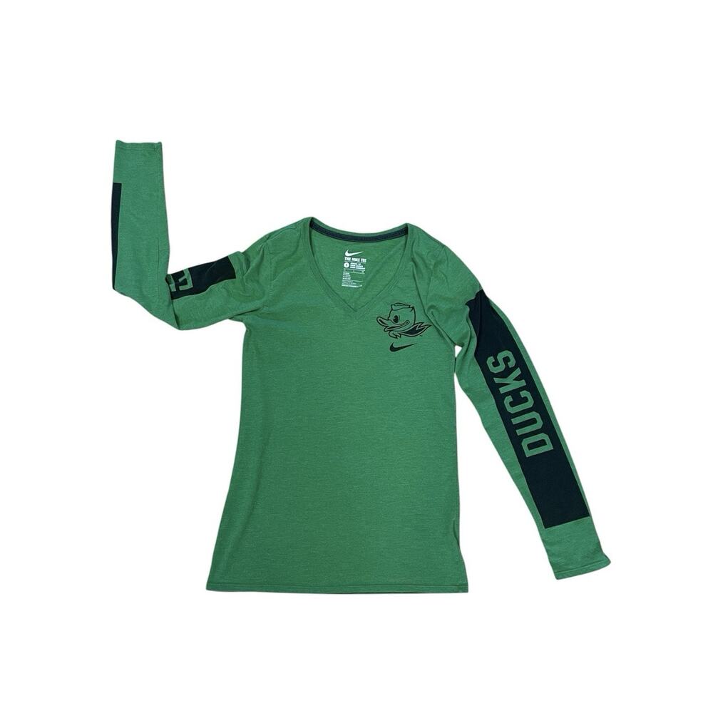 University Of Oregon Fly With The Ducks Long Sleeve T-Shirt Women’s Small Green